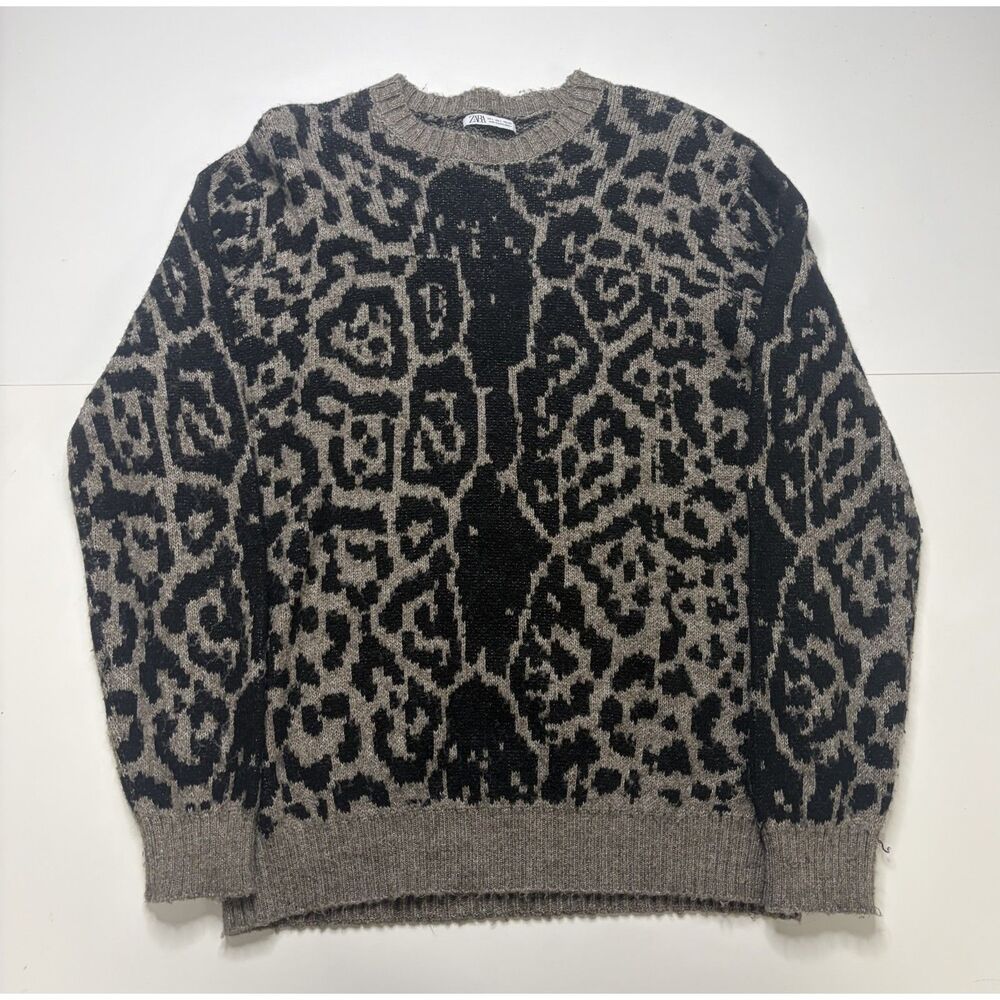 Zara Cheetah Animal Print Sweater Men's L.